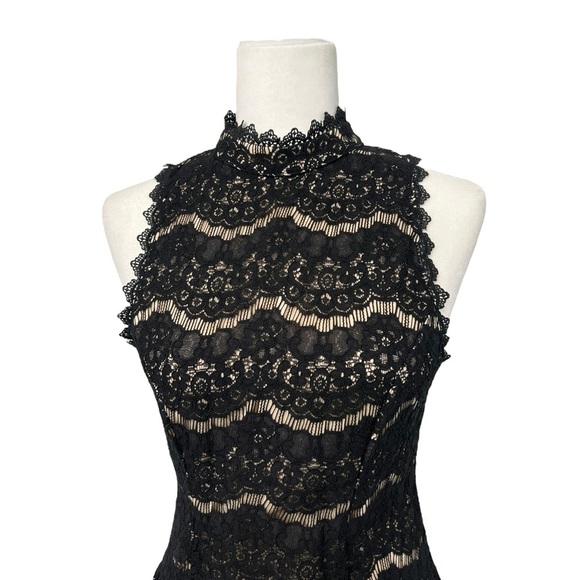 Three Hearts Black and White Halter Sheath Dress - Picture 2 of 14